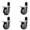 Service Caster 4'' Maroon Poly Swivel 1-3/4'' Expanding Stem Caster Set Total Lock Brake, 4PK SCC-EXTTL20S414-PPUB-MRN-134-4 - alternate 1